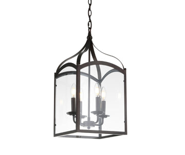 Ruth 11" Traditional Classic Lantern Metal/Glass LED Pendant - JONATHAN Y